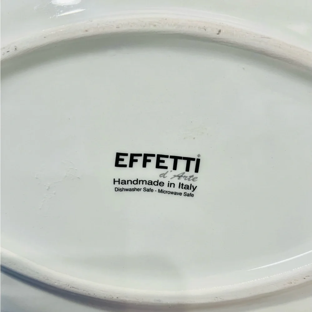 Effetti d’Arte Italy 14” Oval Vegetable Serving Bowl Handmade Italian Ceramic